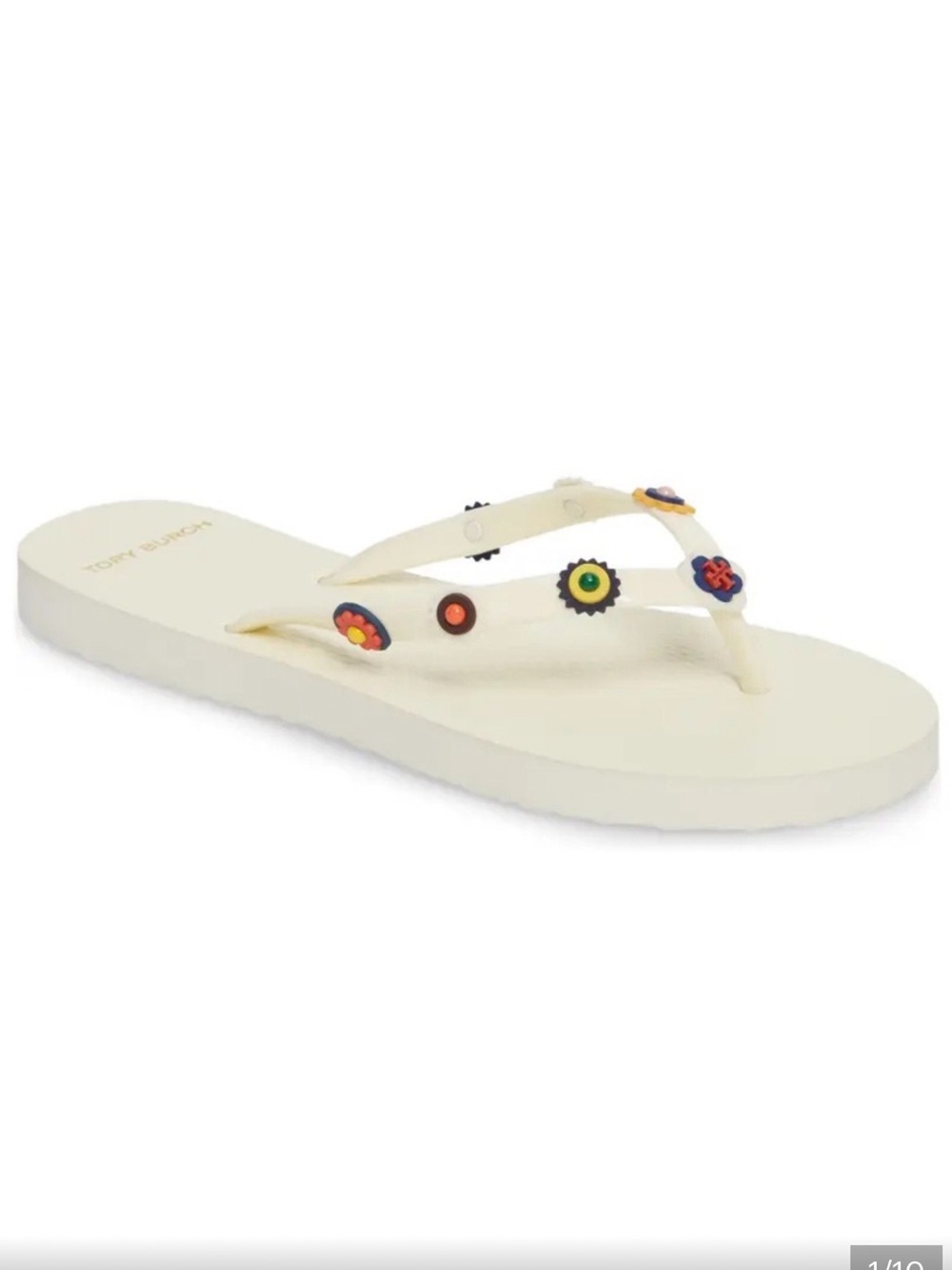 Tory Burch Marguerite Flower Embellished Thong Flip Flop Sandals